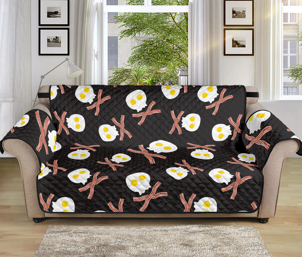 Skull Fried Egg And Bacon Pattern Print Sofa Protector