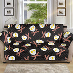 Skull Fried Egg And Bacon Pattern Print Sofa Protector