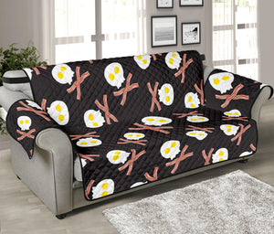 Skull Fried Egg And Bacon Pattern Print Sofa Protector