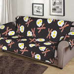 Skull Fried Egg And Bacon Pattern Print Sofa Protector