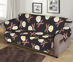 Skull Fried Egg And Bacon Pattern Print Sofa Protector