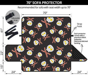 Skull Fried Egg And Bacon Pattern Print Sofa Protector