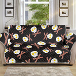 Skull Fried Egg And Bacon Pattern Print Sofa Protector