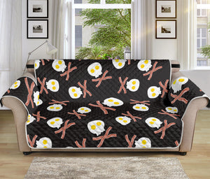 Skull Fried Egg And Bacon Pattern Print Sofa Protector