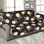 Skull Fried Egg And Bacon Pattern Print Sofa Protector