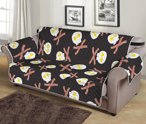 Skull Fried Egg And Bacon Pattern Print Sofa Protector