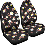 Skull Fried Egg And Bacon Pattern Print Universal Fit Car Seat Covers