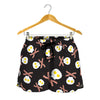 Skull Fried Egg And Bacon Pattern Print Women's Shorts