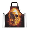 Skull In Flames Print Apron