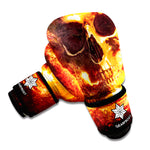 Skull In Flames Print Boxing Gloves