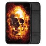 Skull In Flames Print Car Center Console Cover