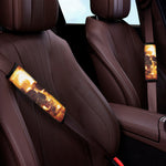 Skull In Flames Print Car Seat Belt Covers