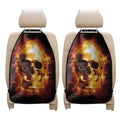 Skull In Flames Print Car Seat Organizers