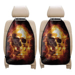 Skull In Flames Print Car Seat Organizers