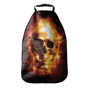 Skull In Flames Print Car Seat Organizers