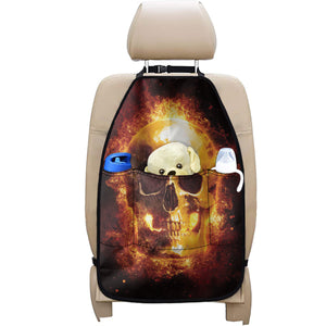 Skull In Flames Print Car Seat Organizers