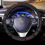 Skull In Flames Print Car Steering Wheel Cover
