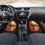 Skull In Flames Print Front and Back Car Floor Mats