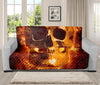 Skull In Flames Print Futon Protector