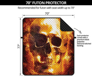 Skull In Flames Print Futon Protector