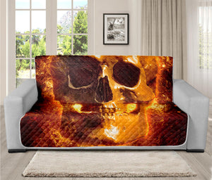 Skull In Flames Print Futon Protector