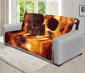 Skull In Flames Print Futon Protector