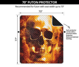 Skull In Flames Print Futon Protector