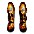 Skull In Flames Print Muay Thai Shin Guards