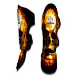 Skull In Flames Print Muay Thai Shin Guard