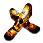 Skull In Flames Print Muay Thai Shin Guard