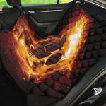 Skull In Flames Print Pet Car Back Seat Cover