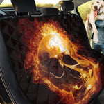 Skull In Flames Print Pet Car Back Seat Cover