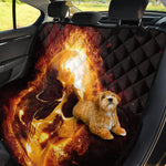 Skull In Flames Print Pet Car Back Seat Cover