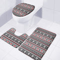 Skull Knitted Pattern Print 3 Piece Bath Mat Set