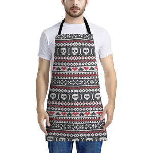 Skull Knitted Pattern Print Apron