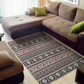 Skull Knitted Pattern Print Floor Mat