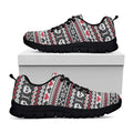 Skull Knitted Pattern Print Black Running Shoes