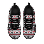 Skull Knitted Pattern Print Black Sneakers