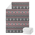 Skull Knitted Pattern Print Blanket