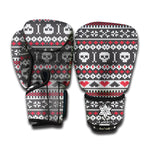 Skull Knitted Pattern Print Boxing Gloves
