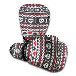 Skull Knitted Pattern Print Boxing Gloves