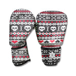 Skull Knitted Pattern Print Boxing Gloves