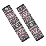 Skull Knitted Pattern Print Car Seat Belt Covers
