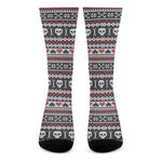 Skull Knitted Pattern Print Crew Socks