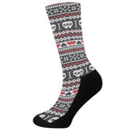 Skull Knitted Pattern Print Crew Socks