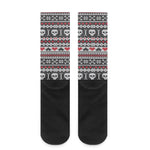 Skull Knitted Pattern Print Crew Socks