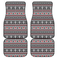 Skull Knitted Pattern Print Front and Back Car Floor Mats