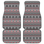Skull Knitted Pattern Print Front and Back Car Floor Mats