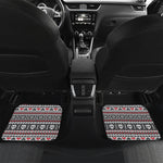 Skull Knitted Pattern Print Front and Back Car Floor Mats