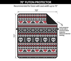 Skull Knitted Pattern Print Futon Protector